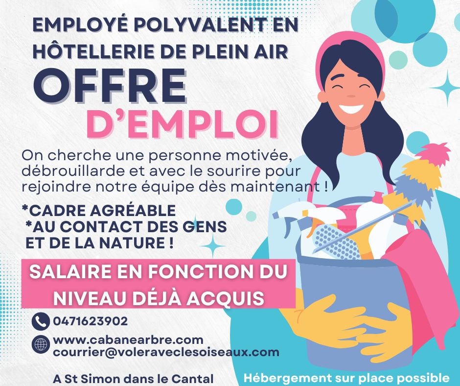 OFFRE emploi cabanes arbres